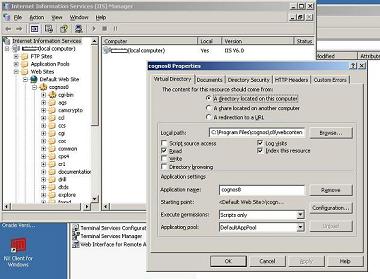 Configuration of Cognos 8 on Microsoft IIS