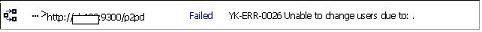 Cognos 8 YK-ERR-0026 unable to change users